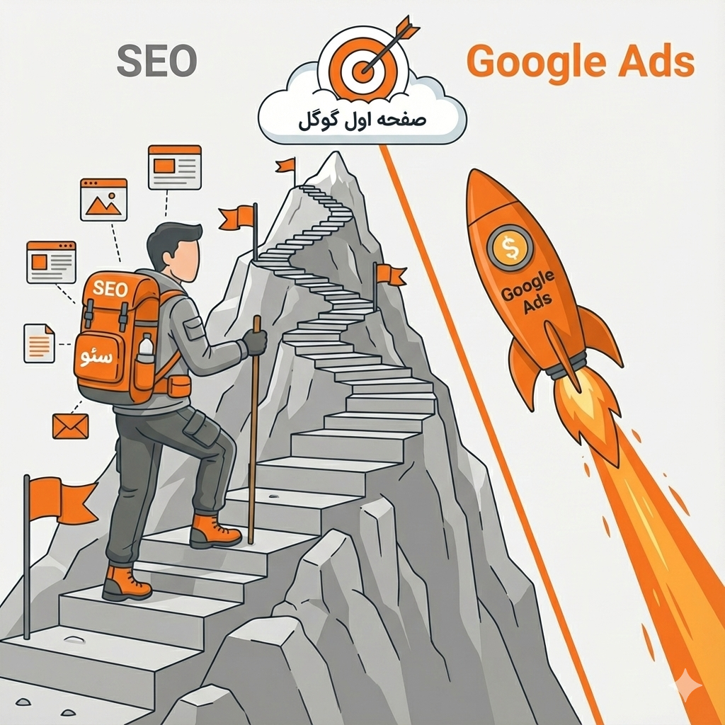 سئو یا گوگل ادز؟ کدام مسیر شما را سریع‌تر به صفحه اول گوگل می‌رساند؟